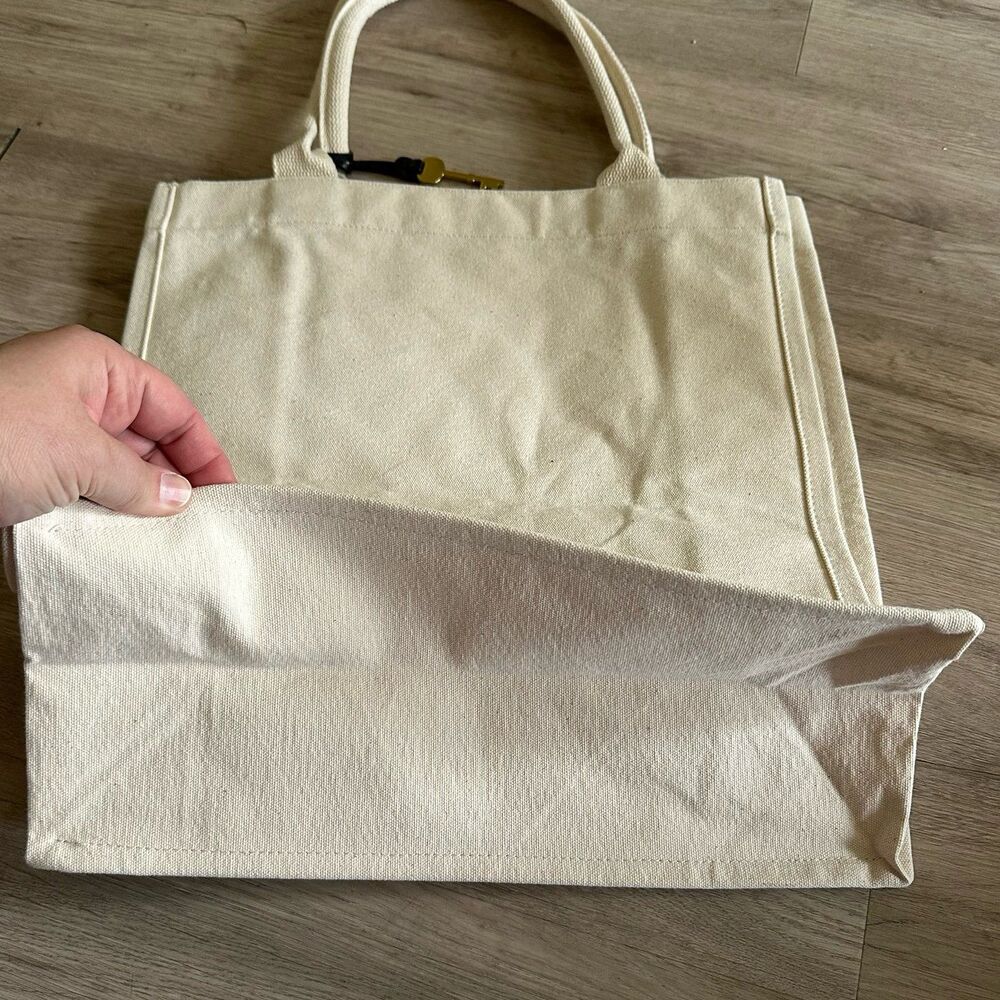 Fossil Cotton Canvas Tote Bag With Key Charm 30 Y… - image 5